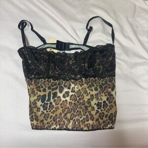 SHEIN Animal Print Camisole with Black Trim